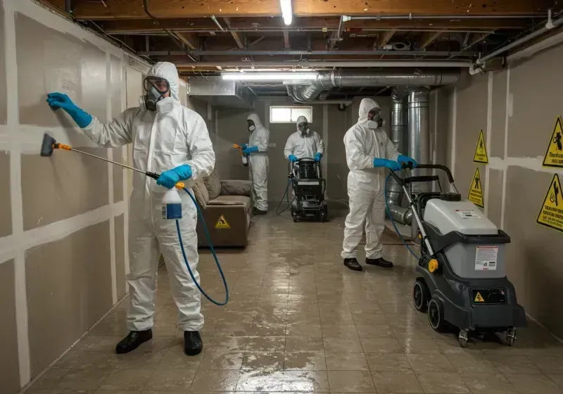 Basement Moisture Removal and Structural Drying process in Greensburg, PA